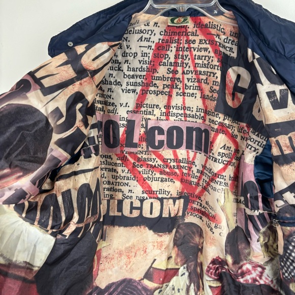 Volcom vintage skaters Wailers jacket-full zip/ print lining /navy&blue/… - Picture 10 of 16